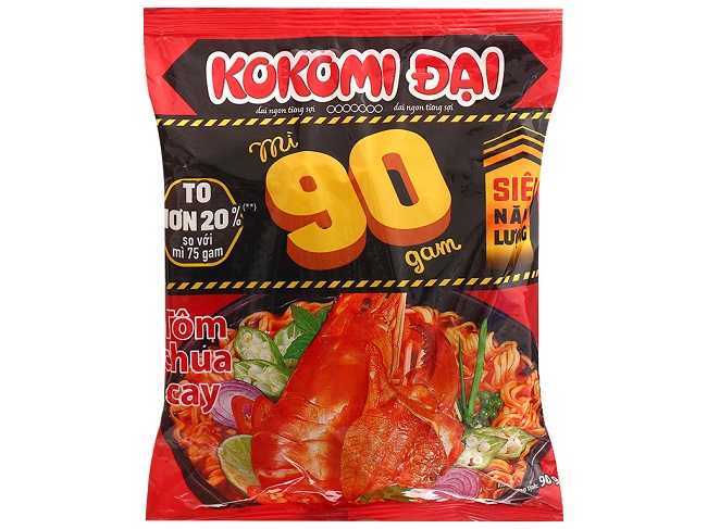 1 gói mì tôm kokomi 90 bao nhiêu calo và ăn có béo không