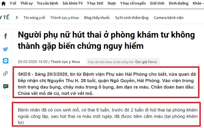 Những nguy hiểm khi hút thai tại cơ sở yếu kém